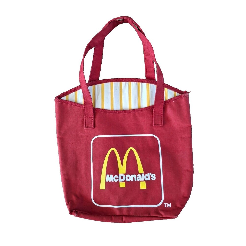 VINTAGE 80s MCDONALDS FRENCH FRY CANVAS TOTE LUNCH BAG MCD'S EXCLUSIVE 90s RARE